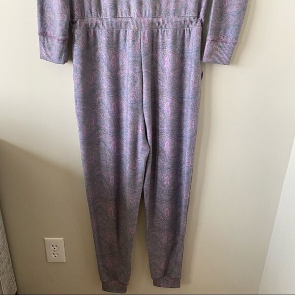 Nwot-Chaser-Purple Paisley Cozy Knit Jumpsuit - Picture 9 of 15